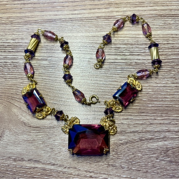 Antique Czech Glass Necklace - Picture 14 of 14